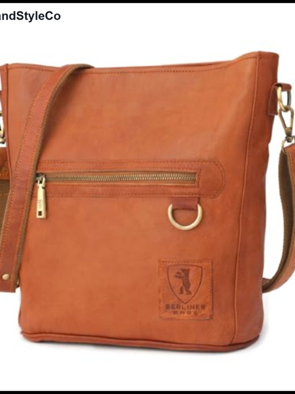 Full Grain Leather Crossbody Hobo Bag Adjustable Strap Travel
